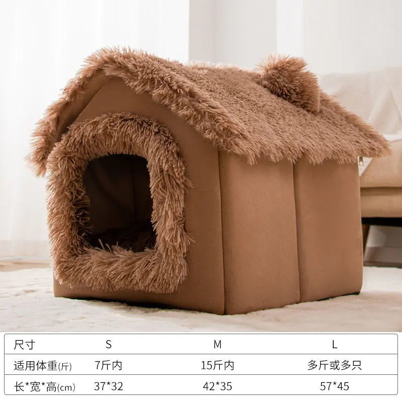Warm House for Small Dogs and Cats, Removable Pet Bed