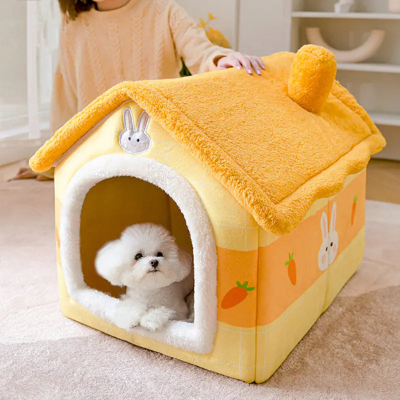 Warm House for Small Dogs and Cats, Removable Pet Bed