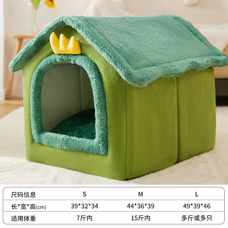 Warm House for Small Dogs and Cats, Removable Pet Bed