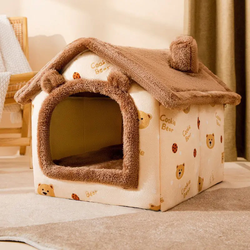Warm House for Small Dogs and Cats, Removable Pet Bed