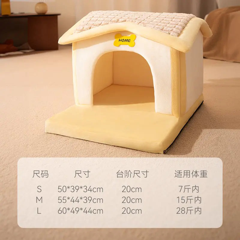 Warm House for Small Dogs and Cats, Removable Pet Bed