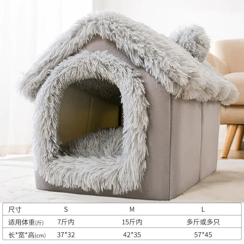 Warm House for Small Dogs and Cats, Removable Pet Bed