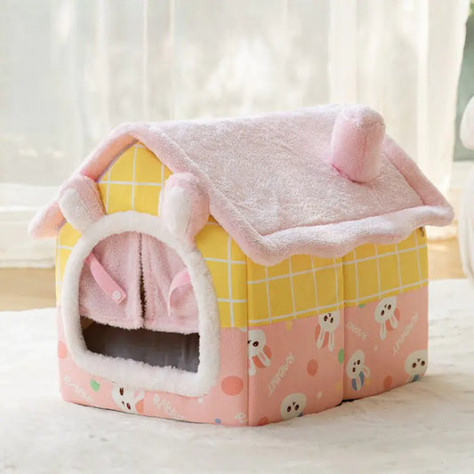 Warm House for Small Dogs and Cats, Removable Pet Bed