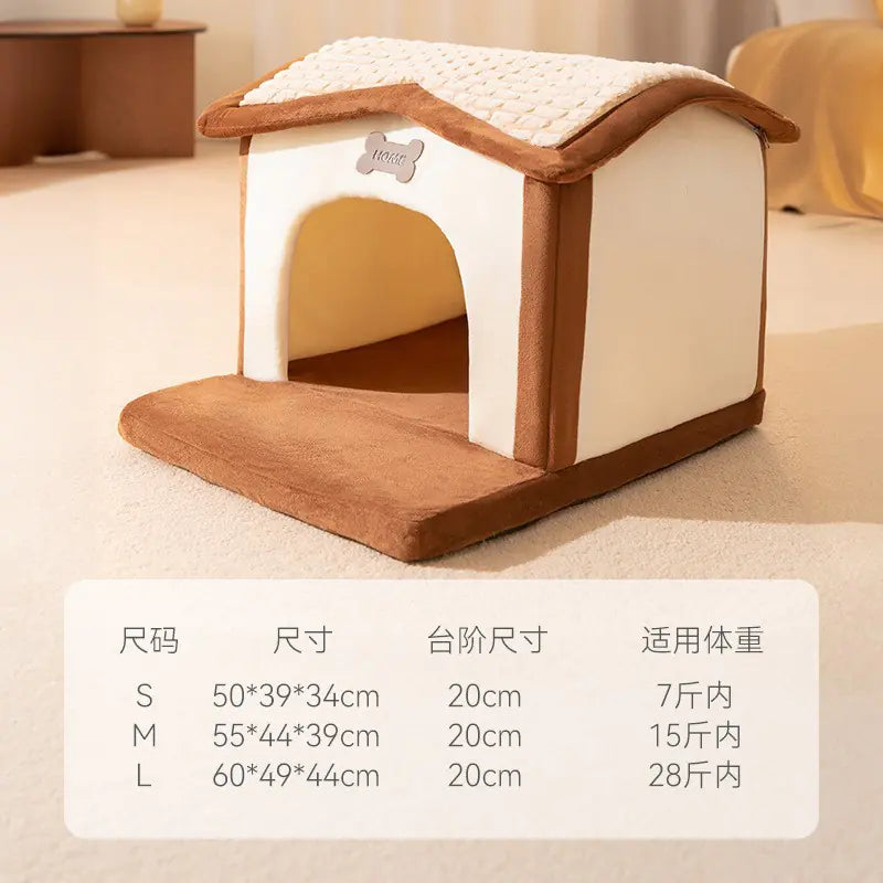 Warm House for Small Dogs and Cats, Removable Pet Bed