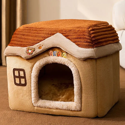 Warm House for Small Dogs and Cats, Removable Pet Bed