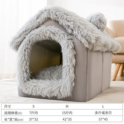 Warm House for Small Dogs and Cats, Removable Pet Bed